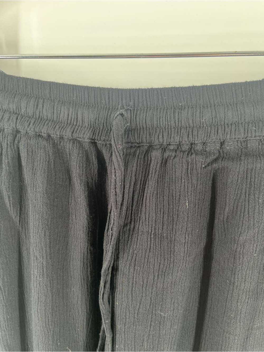 Pink Pineapple Black Wide Leg Button Detail Pants Medium Boho Rayon - Picture 5 of 8